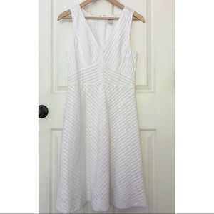 JCrew White V-neck Cotton Summer A-line Dress Sz 4